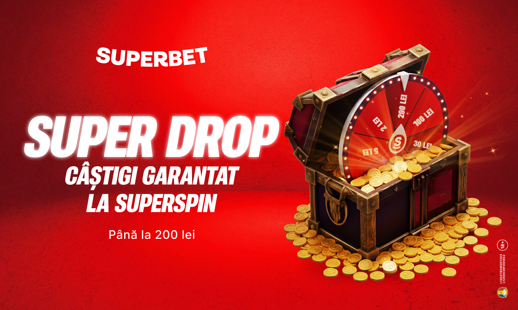 (P) Super Drop: roata e câștigătoare toată ziua, exclusiv la Superbet!