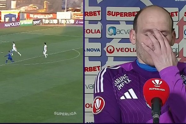 Denis Rusu, cu lacrimi în ochi la flash interviu după greșeala de la Botoșani: ”Mi e greu”