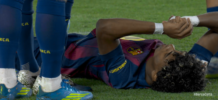 Lamine Yamal l a învins din penalty pe Ionuț Radu, apoi s a prăbușit pe gazon! Alertă la Barcelona