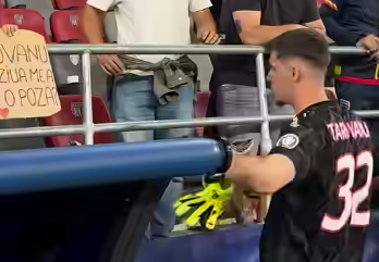 Ștefan Târnovanu a văzut banner ul și s a dus direct spre tribună, după FCSB Slobozia 0