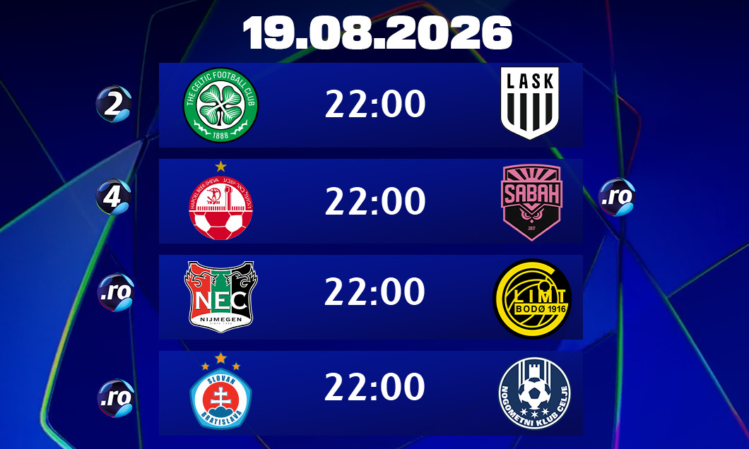 Play off UEFA Champions League: Celtic LASK Linz 3 0 / Hapoel Beer Sheva Sabah 1 1, ACUM, Digi Sport 2 și 4!