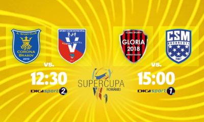 Supercupa României de handbal feminin: Corona Brașov Râmnicu Vâlcea, ACUM, DGS 2 / Bistrița CSM București, 15:00, DGS