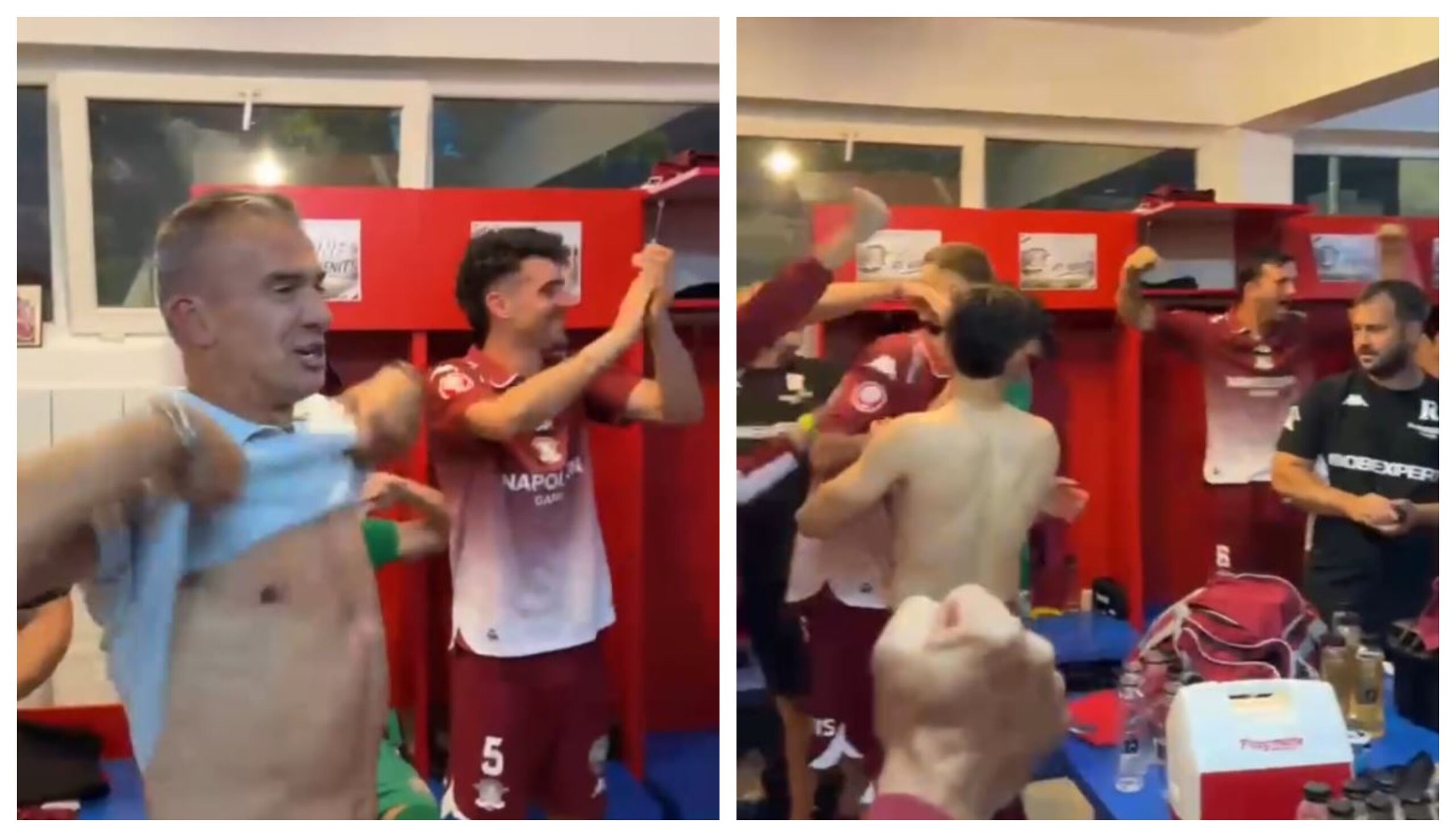 Golul lui Pașcanu a declanșat ”nebunia” în vestiarul Rapidului! Daniel Pancu, la bustul gol după 1 0 cu Oțelul